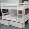maryl single bunk with 2 drawers white