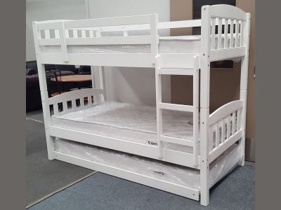 maryl single bunk with pull out trundle white